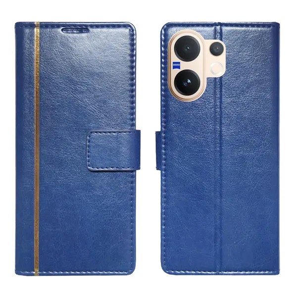 Blue_GP_Flip_Cover_for_Vivo_V60_5G|_Leather_Finish|Shock_Proof|Magnetic_Clouser_Compatible_with_Vivo_V60_5G_(Blue)