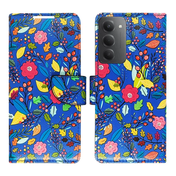 Garden_Blue_Flip_Cover_for_Redmi_15_5G|_Leather_Finish|Shock_Proof|Magnetic_Clouser_Compatible_with_Redmi_15_5G_(Blue)