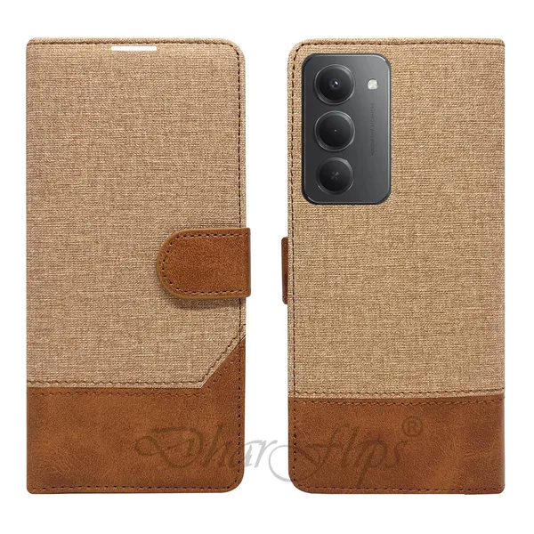 Khadi_Yellow_Flip_Cover_for_Redmi_15_5G|_Leather_Finish|Shock_Proof|Magnetic_Clouser_Compatible_with_Redmi_15_5G_(Yellow)
