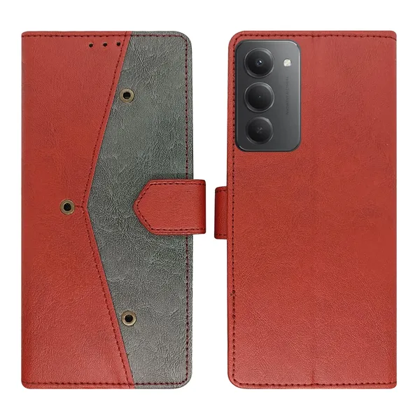 Kite_Red_Flip_Cover_for_Redmi_15_5G|_Leather_Finish|Shock_Proof|Magnetic_Clouser_Compatible_with_Redmi_15_5G_(Red)