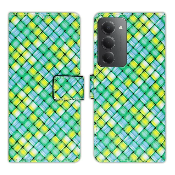 Mat_Green_Flip_Cover_for_Redmi_15_5G|_Leather_Finish|Shock_Proof|Magnetic_Clouser_Compatible_with_Redmi_15_5G_(Green)
