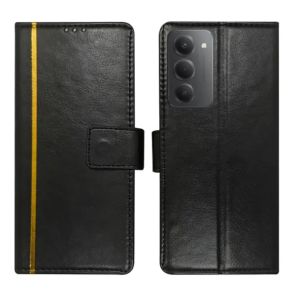 Black_GP_Flip_Cover_for_Redmi_15_5G|_Leather_Finish|Shock_Proof|Magnetic_Clouser_Compatible_with_Redmi_15_5G_(Black)