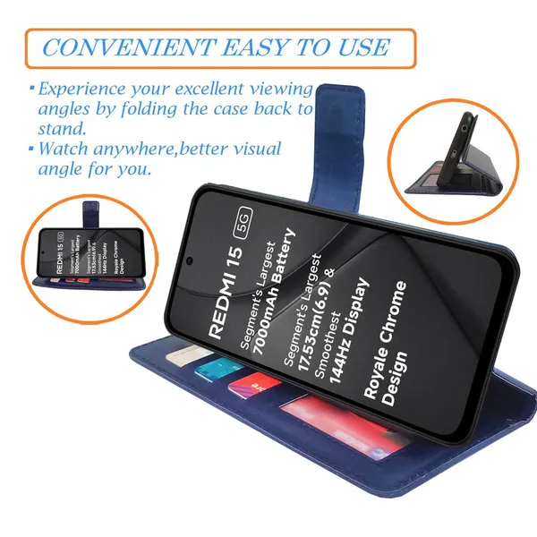 Blue_GP_Flip_Cover_for_Redmi_15_5G|_Leather_Finish|Shock_Proof|Magnetic_Clouser_Compatible_with_Redmi_15_5G_(Blue)