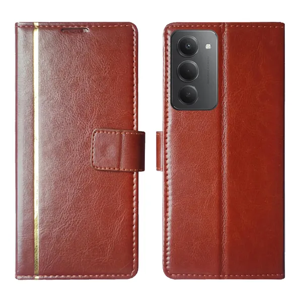 Brown_GP_Flip_Cover_for_Redmi_15_5G|_Leather_Finish|Shock_Proof|Magnetic_Clouser_Compatible_with_Redmi_15_5G_(Brown)