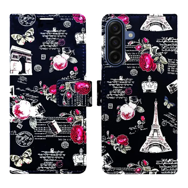 Black_Tower_Flip_Cover_for_Samsung_A17_5G|_Leather_Finish|Shock_Proof|Magnetic_Clouser_Compatible_with_Samsung_A17_5G_(Black)