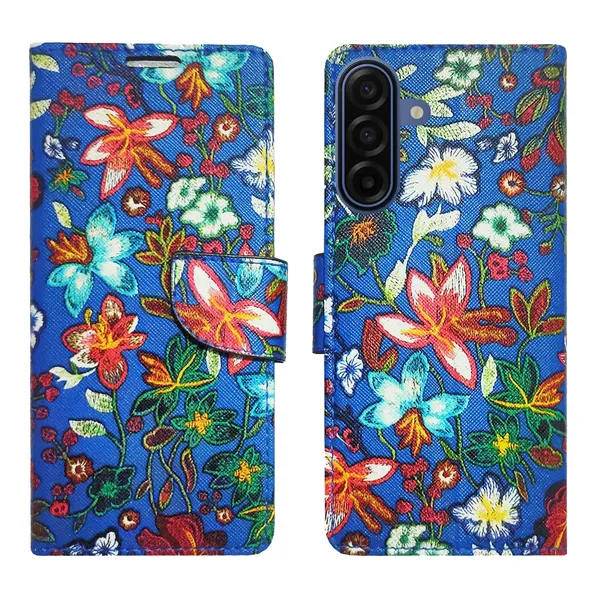 Blue_Pattern_Flip_Cover_for_Samsung_A17_5G|_Leather_Finish|Shock_Proof|Magnetic_Clouser_Compatible_with_Samsung_A17_5G_(Blue)