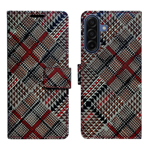 Check_Flip_Cover_for_Samsung_A17_5G|_Leather_Finish|Shock_Proof|Magnetic_Clouser_Compatible_with_Samsung_A17_5G_(Multicolor)