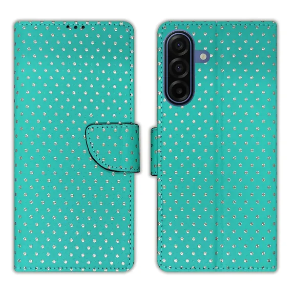 Aqua_Marine_Green_Dot_Flip_Cover_for_Samsung_A17_5G|_Leather_Finish|Shock_Proof|Magnetic_Clouser_Compatible_with_Samsung_A17_5G_(Green)