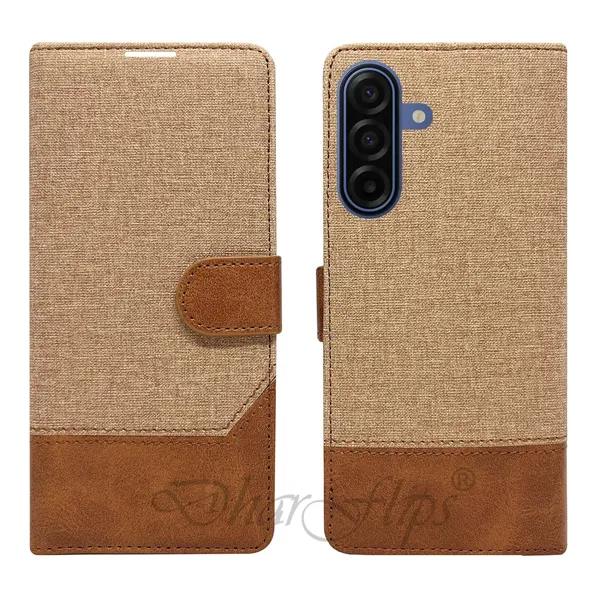 Khadi_Yellow_Flip_Cover_for_Samsung_A17_5G|_Leather_Finish|Shock_Proof|Magnetic_Clouser_Compatible_with_Samsung_A17_5G_(Yellow)