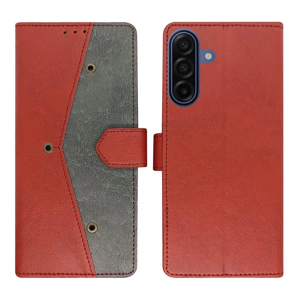 Kite_Red_Flip_Cover_for_Samsung_A17_5G|_Leather_Finish|Shock_Proof|Magnetic_Clouser_Compatible_with_Samsung_A17_5G_(Red)
