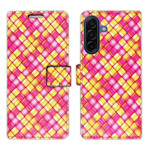 Mat_Pink_Flip_Cover_for_Samsung_A17_5G|_Leather_Finish|Shock_Proof|Magnetic_Clouser_Compatible_with_Samsung_A17_5G_(Pink)