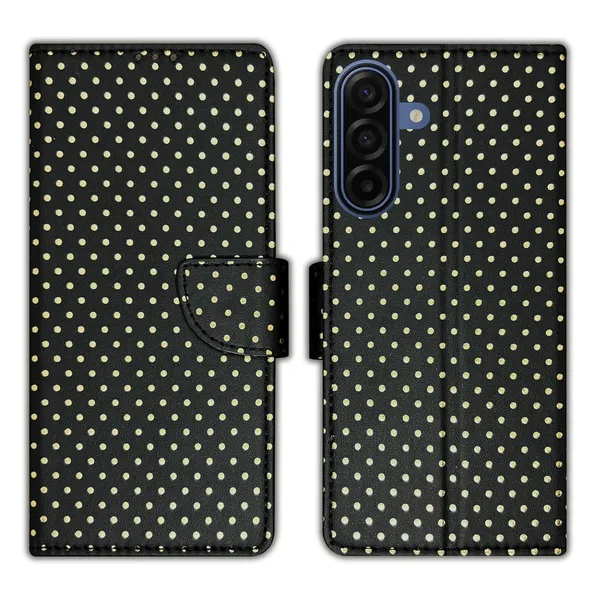 Black_Dot_Flip_Cover_for_Samsung_A17_5G|_Leather_Finish|Shock_Proof|Magnetic_Clouser_Compatible_with_Samsung_A17_5G_(Black)
