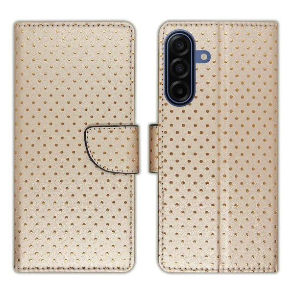 Skin_Dot_Flip_Cover_for_Samsung_A17_5G|_Leather_Finish|Shock_Proof|Magnetic_Clouser_Compatible_with_Samsung_A17_5G_(Brown)