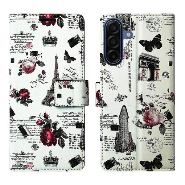 White_Tower_Flip_Cover_for_Samsung_A17_5G|_Leather_Finish|Shock_Proof|Magnetic_Clouser_Compatible_with_Samsung_A17_5G_(White)