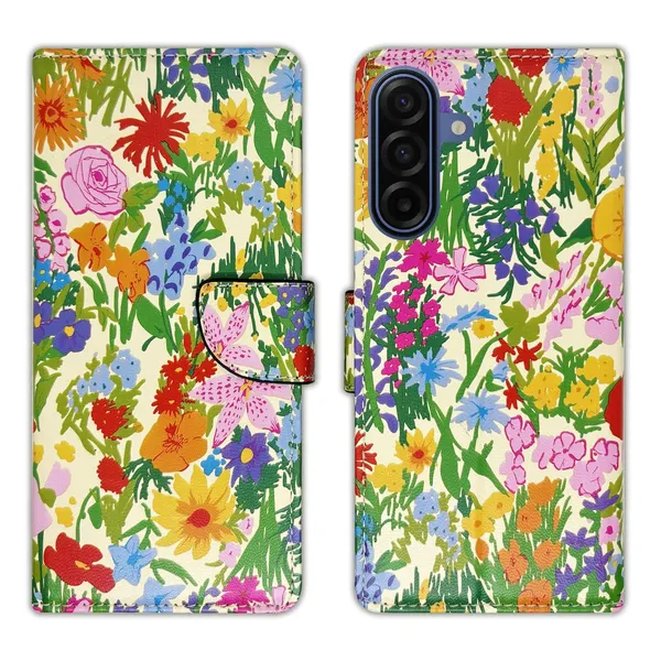 Yellow_Ghibli_Flip_Cover_for_Samsung_A17_5G|_Leather_Finish|Shock_Proof|Magnetic_Clouser_Compatible_with_Samsung_A17_5G_(Yellow)