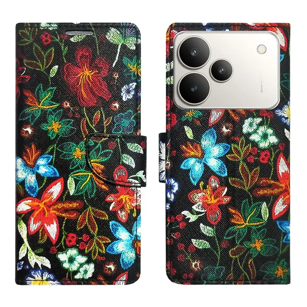 Black_Pattern_Flip_Cover_for_Realme_P4_5G|_Leather_Finish|Shock_Proof|Magnetic_Clouser_Compatible_with_Realme_P4_5G_(Black)