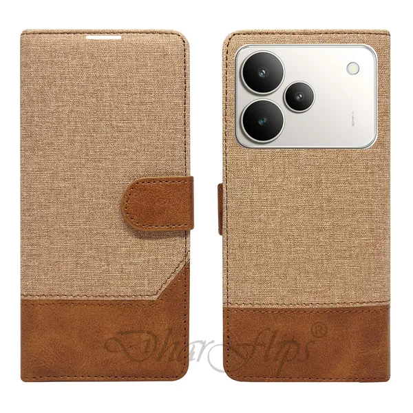 Khadi_Yellow_Flip_Cover_for_Realme_P4_5G|_Leather_Finish|Shock_Proof|Magnetic_Clouser_Compatible_with_Realme_P4_5G_(Yellow)