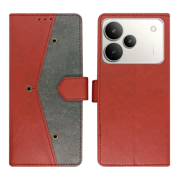 Kite_Red_Flip_Cover_for_Realme_P4_5G|_Leather_Finish|Shock_Proof|Magnetic_Clouser_Compatible_with_Realme_P4_5G_(Red)