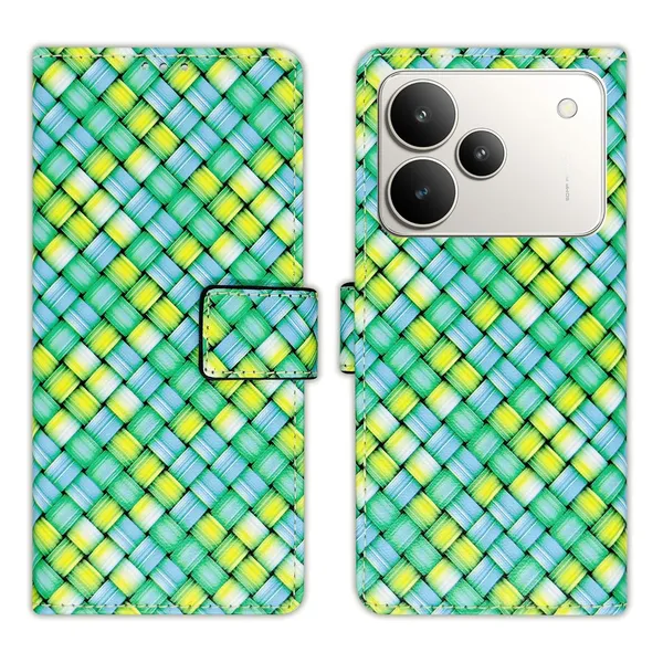 Mat_Green_Flip_Cover_for_Realme_P4_5G|_Leather_Finish|Shock_Proof|Magnetic_Clouser_Compatible_with_Realme_P4_5G_(Green)
