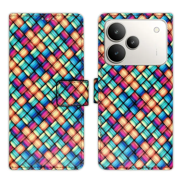 Mat_Mix_Flip_Cover_for_Realme_P4_5G|_Leather_Finish|Shock_Proof|Magnetic_Clouser_Compatible_with_Realme_P4_5G_(Multicolor)