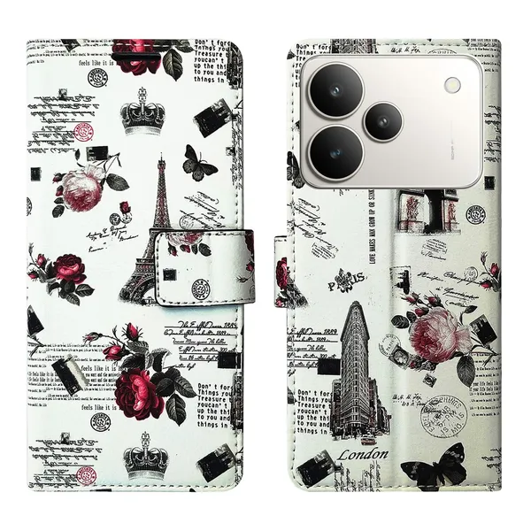 White_Tower_Flip_Cover_for_Realme_P4_5G|_Leather_Finish|Shock_Proof|Magnetic_Clouser_Compatible_with_Realme_P4_5G_(White)