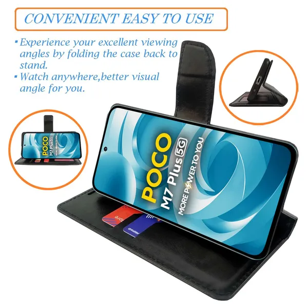 Black_Pattern_Flip_Cover_for_Poco_M7_Plus_5G|_Leather_Finish|Shock_Proof|Magnetic_Clouser_Compatible_with_Poco_M7_Plus_5G_(Black)
