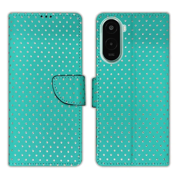 Aqua_Marine_Green_Dot_Flip_Cover_for_Poco_M7_Plus_5G|_Leather_Finish|Shock_Proof|Magnetic_Clouser_Compatible_with_Poco_M7_Plus_5G_(Green)