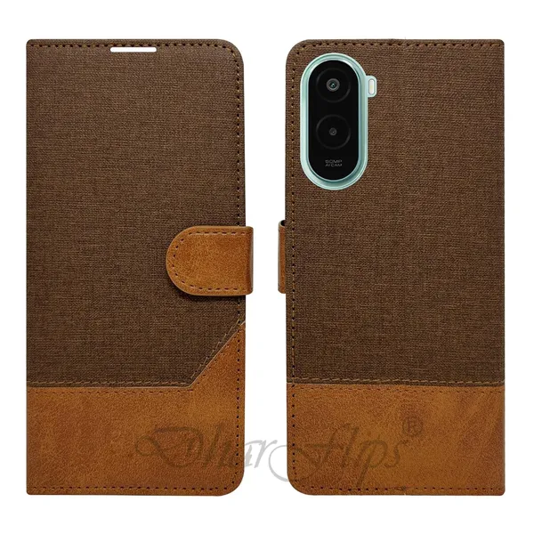 Khadi_Brown_Flip_Cover_for_Poco_M7_Plus_5G|_Leather_Finish|Shock_Proof|Magnetic_Clouser_Compatible_with_Poco_M7_Plus_5G_(Brown)