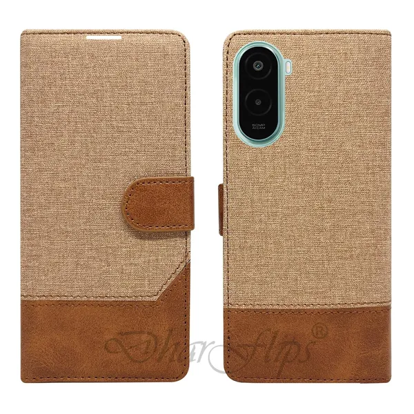 Khadi_Yellow_Flip_Cover_for_Poco_M7_Plus_5G|_Leather_Finish|Shock_Proof|Magnetic_Clouser_Compatible_with_Poco_M7_Plus_5G_(Yellow)