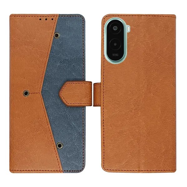Kite_Brown_Flip_Cover_for_Poco_M7_Plus_5G|_Leather_Finish|Shock_Proof|Magnetic_Clouser_Compatible_with_Poco_M7_Plus_5G_(Brown)