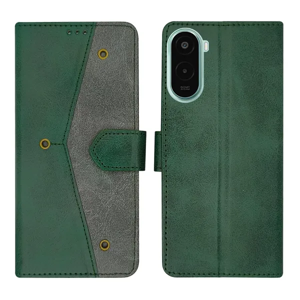 Kite_Green_Flip_Cover_for_Poco_M7_Plus_5G|_Leather_Finish|Shock_Proof|Magnetic_Clouser_Compatible_with_Poco_M7_Plus_5G_(Green)