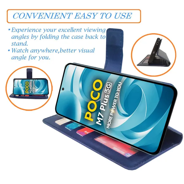 Blue_GP_Flip_Cover_for_Poco_M7_Plus_5G|_Leather_Finish|Shock_Proof|Magnetic_Clouser_Compatible_with_Poco_M7_Plus_5G_(Blue)