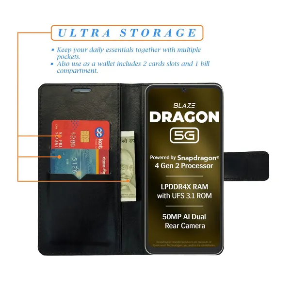Brown_Tower_Flip_Cover_for_Lava_Dragon_5G|_Leather_Finish|Shock_Proof|Magnetic_Clouser_Compatible_with_Lava_Dragon_5G_(Brown)