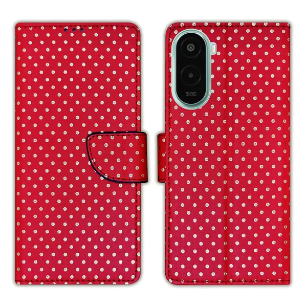 Candy_Red_Dot_Flip_Cover_for_Lava_Dragon_5G|_Leather_Finish|Shock_Proof|Magnetic_Clouser_Compatible_with_Lava_Dragon_5G_(Red)