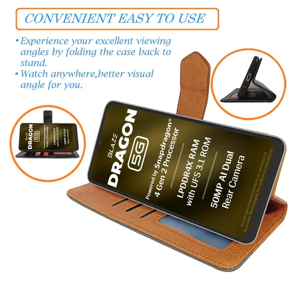 Kite_Brown_Flip_Cover_for_Lava_Dragon_5G|_Leather_Finish|Shock_Proof|Magnetic_Clouser_Compatible_with_Lava_Dragon_5G_(Brown)