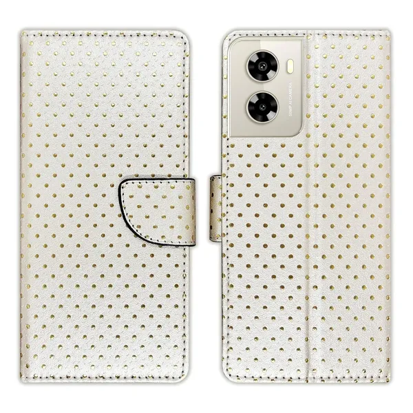 Silver_Dot_Flip_Cover_for_Lava_Dragon_5G|_Leather_Finish|Shock_Proof|Magnetic_Clouser_Compatible_with_Lava_Dragon_5G_(White)
