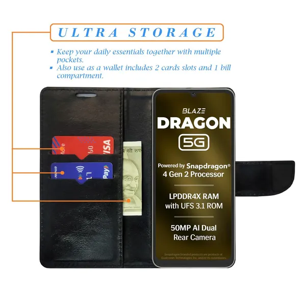 White_Tower_Flip_Cover_for_Lava_Dragon_5G|_Leather_Finish|Shock_Proof|Magnetic_Clouser_Compatible_with_Lava_Dragon_5G_(White)