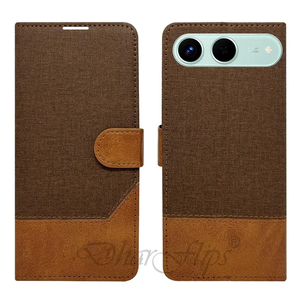 Khadi_Brown_Flip_Cover_for_Tecno_Spark_Go_5G|_Leather_Finish|Shock_Proof|Magnetic_Clouser_Compatible_with_Tecno_Spark_Go_5G_(Brown)