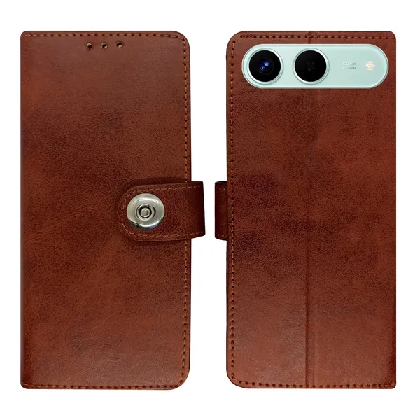 Manjoor_Brown_Flip_Cover_for_Tecno_Spark_Go_5G|_Leather_Finish|Shock_Proof|Magnetic_Clouser_Compatible_with_Tecno_Spark_Go_5G_(Brown)