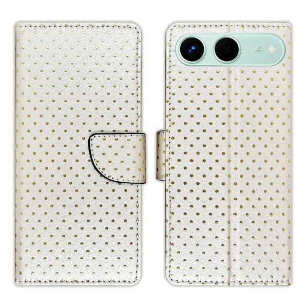 Silver_Dot_Flip_Cover_for_Tecno_Spark_Go_5G|_Leather_Finish|Shock_Proof|Magnetic_Clouser_Compatible_with_Tecno_Spark_Go_5G_(White)