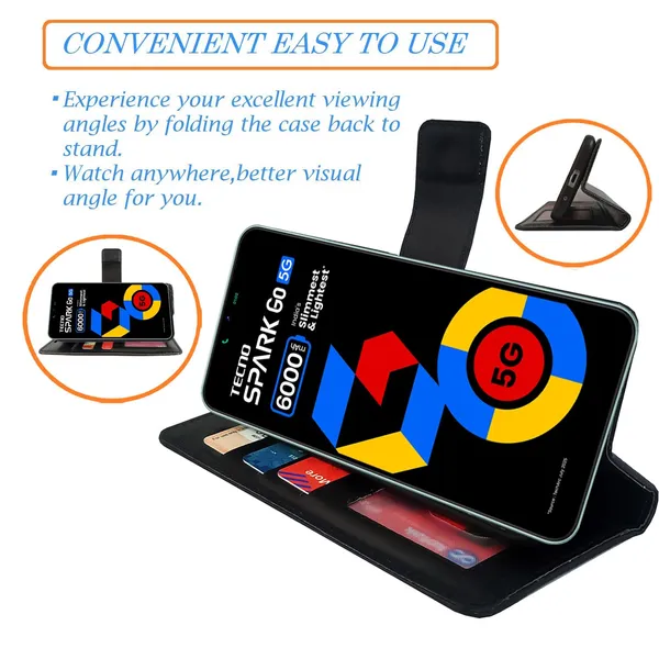 Black_GP_Flip_Cover_for_Tecno_Spark_Go_5G|_Leather_Finish|Shock_Proof|Magnetic_Clouser_Compatible_with_Tecno_Spark_Go_5G_(Black)