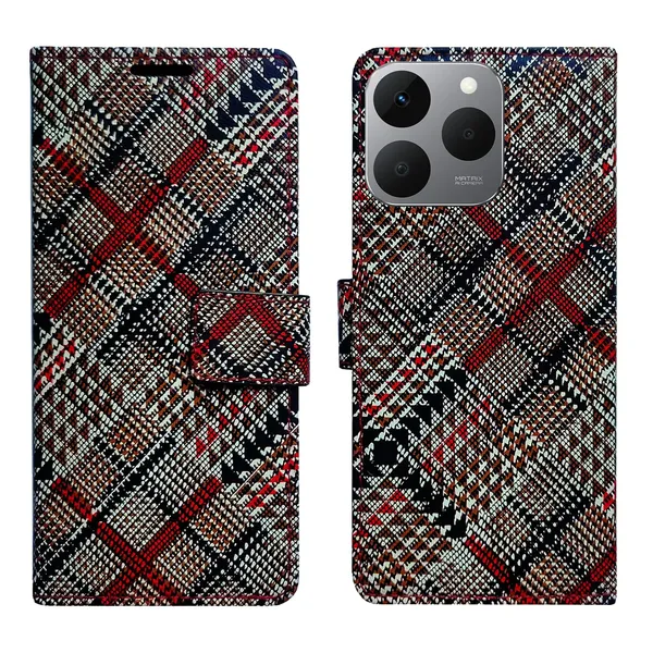 Check_Flip_Cover_for_Realme_15T_5G|_Leather_Finish|Shock_Proof|Magnetic_Clouser_Compatible_with_Realme_15T_5G_(Multicolor)