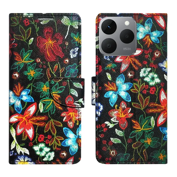 Black_Pattern_Flip_Cover_for_Realme_15T_5G|_Leather_Finish|Shock_Proof|Magnetic_Clouser_Compatible_with_Realme_15T_5G_(Black)