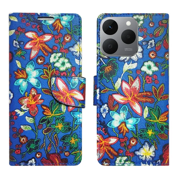 Blue_Pattern_Flip_Cover_for_Realme_15T_5G|_Leather_Finish|Shock_Proof|Magnetic_Clouser_Compatible_with_Realme_15T_5G_(Blue)