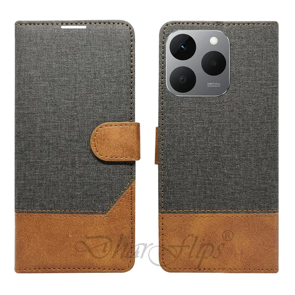 Khadi_Black_Flip_Cover_for_Realme_15T_5G|_Leather_Finish|Shock_Proof|Magnetic_Clouser_Compatible_with_Realme_15T_5G_(Black)