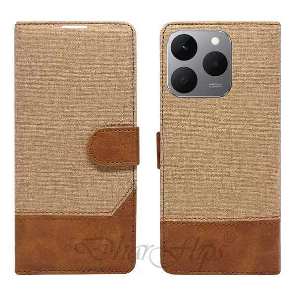 Khadi_Yellow_Flip_Cover_for_Realme_15T_5G|_Leather_Finish|Shock_Proof|Magnetic_Clouser_Compatible_with_Realme_15T_5G_(Yellow)