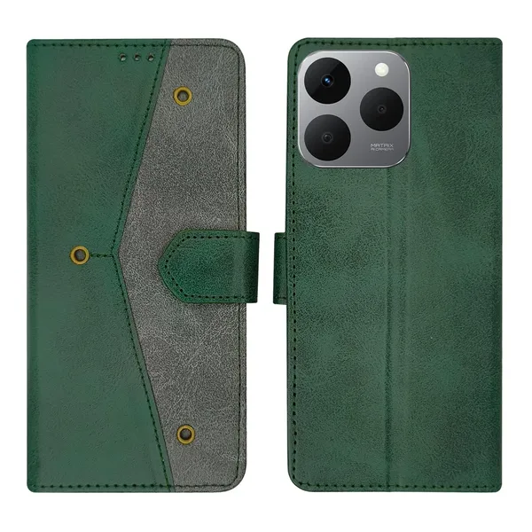 Kite_Green_Flip_Cover_for_Realme_15T_5G|_Leather_Finish|Shock_Proof|Magnetic_Clouser_Compatible_with_Realme_15T_5G_(Green)