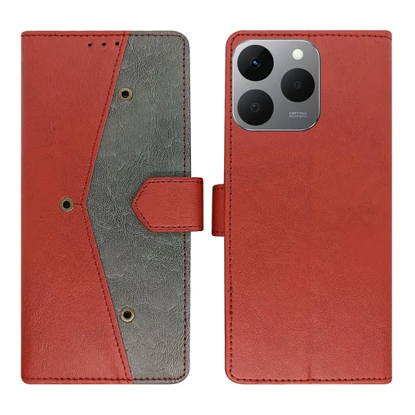 Kite_Red_Flip_Cover_for_Realme_15T_5G|_Leather_Finish|Shock_Proof|Magnetic_Clouser_Compatible_with_Realme_15T_5G_(Red)