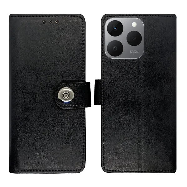 Manjoor_Black_Flip_Cover_for_Realme_15T_5G|_Leather_Finish|Shock_Proof|Magnetic_Clouser_Compatible_with_Realme_15T_5G_(Black)