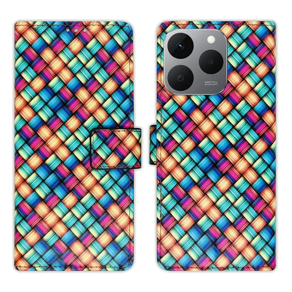 Mat_Mix_Flip_Cover_for_Realme_15T_5G|_Leather_Finish|Shock_Proof|Magnetic_Clouser_Compatible_with_Realme_15T_5G_(Multicolor)